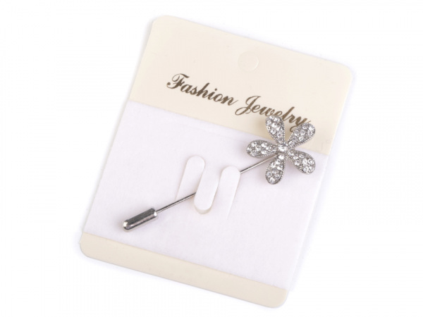 Ozdobný špendlík květ s kamínky