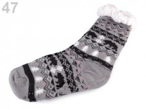 Ponožky zimní s protiskluzem, vlněné