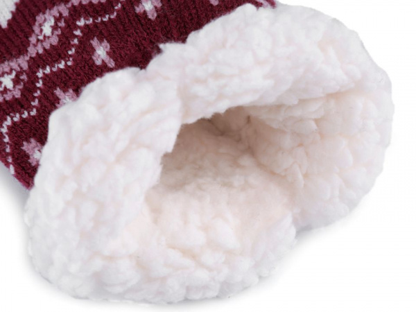 Ponožky zimní s protiskluzem, vlněné