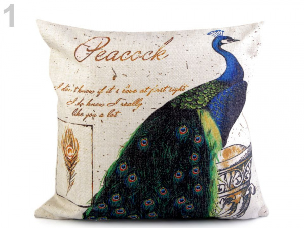 Povlak na polštář páv 43x43 cm