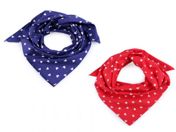 Bavlněný šátek se srdíčky