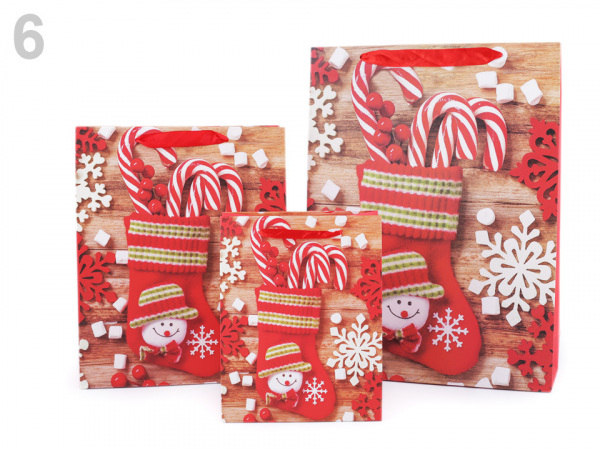 Dárková taška vánoční, sada 3 velikostí