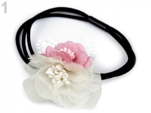 Gumička do vlasů s květy