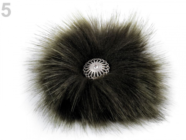Kožešinová brož s klipem na obuv, na oděvy