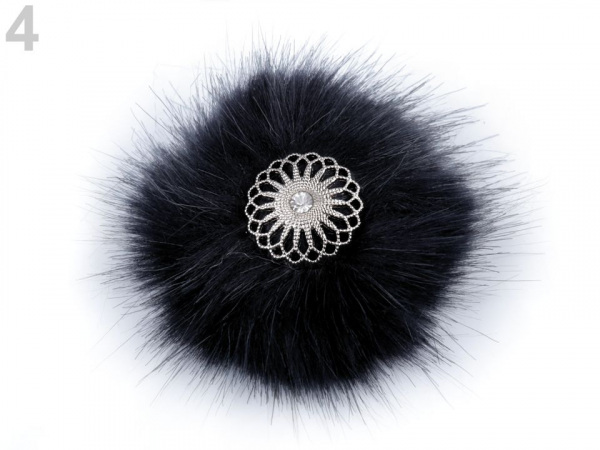 Kožešinová brož na patent na obuv, na oděvy
