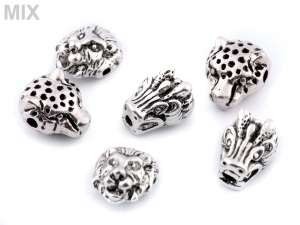 Kovový korálek lev, drak, panter