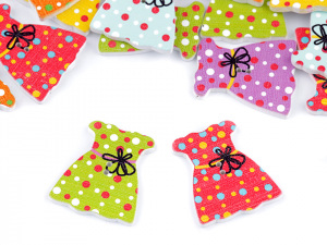 Dřevěný dekorační knoflík šaty