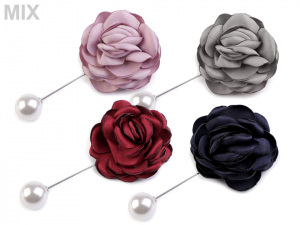 Ozdobný špendlík růže a perla