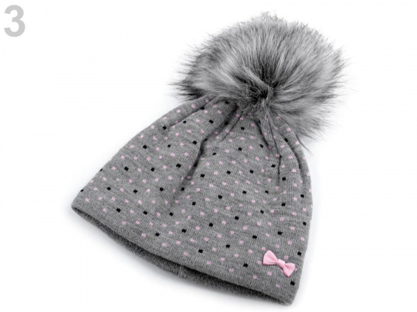 Dívčí zimní čepice s bambulí Capu