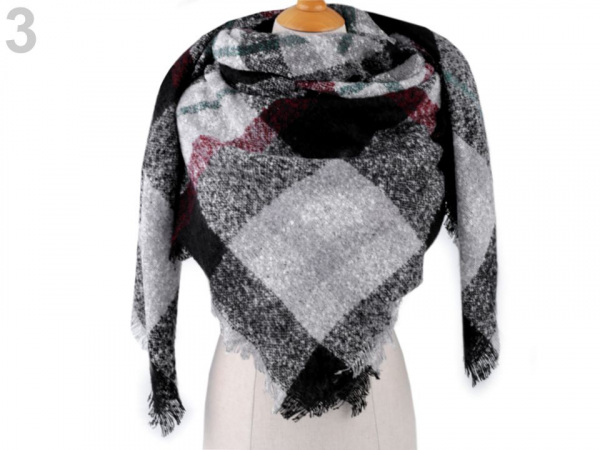 Velký teplý šátek / pléd 130x130 cm