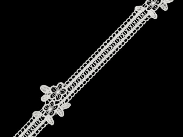 Vzdušná krajka / vsadka šíře 12 mm květy