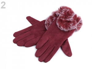 Dámské rukavice s umělou kožešinou