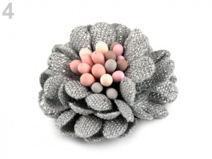 Textilní květ 3D s lurexem Ø25 mm