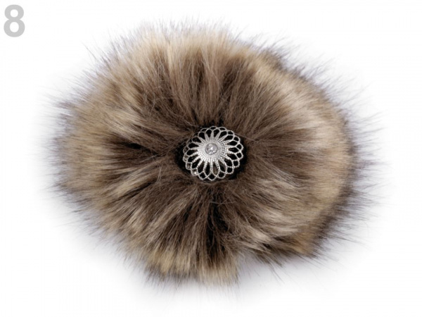 Kožešinová brož s klipem na obuv, na oděvy
