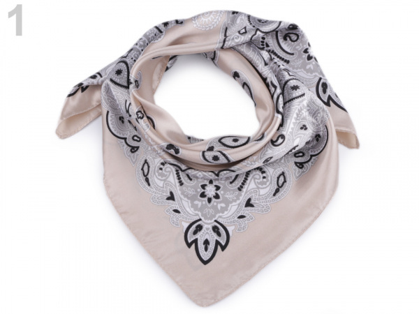 Saténový šátek paisley 60x60 cm