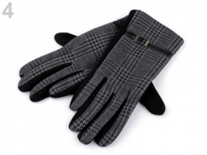 Dámské úpletové rukavice kárované