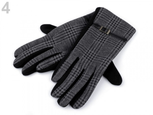 Dámské úpletové rukavice kárované