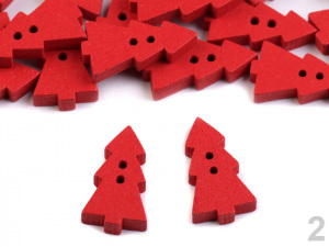 Dřevěný dekorační knoflík stromeček velký