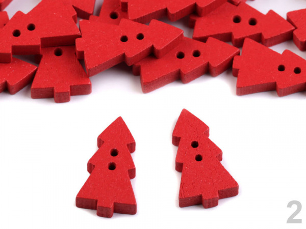 Dřevěný dekorační knoflík stromeček velký