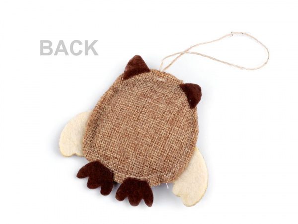 Jutová dekorace sova