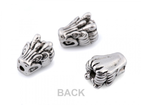 Kovový korálek lev, drak, panter