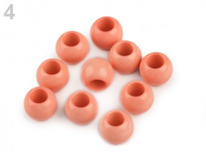 Plastové korálky s velkým průvlekem 9x12 mm