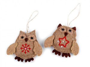 Jutová dekorace sova