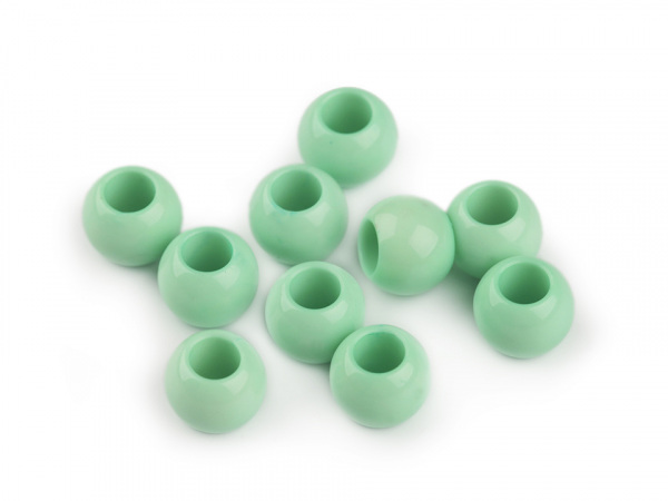 Plastové korálky s velkým průvlekem 9x12 mm