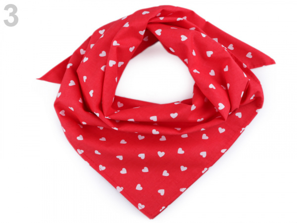 Bavlněný šátek se srdíčky
