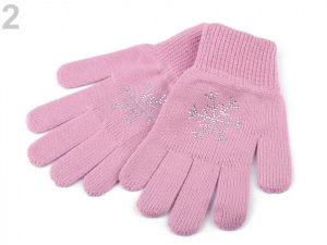 Dámské pletené rukavice vločka s kamínky Capu