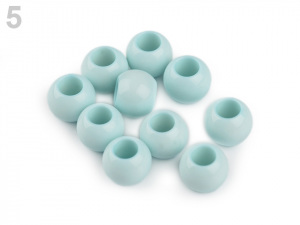 Plastové korálky s velkým průvlekem 9x12 mm