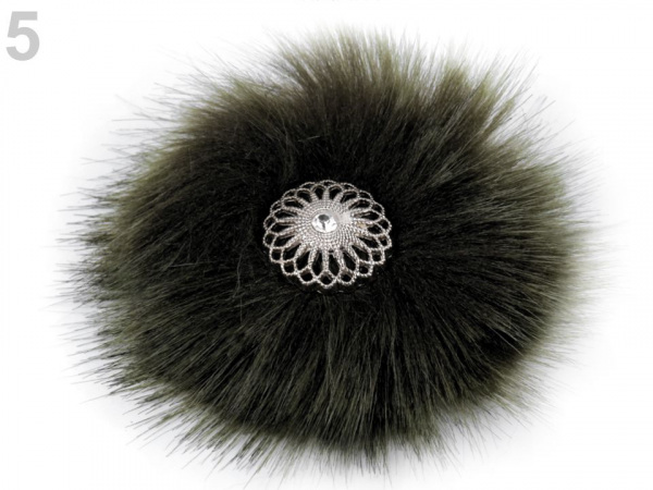 Kožešinová brož na patent na obuv, na oděvy