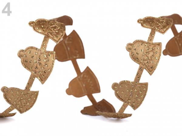 Saténový prýmek šíře 20 mm vánoční zvonečky s glitry