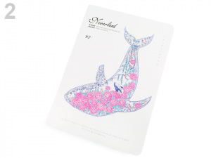 Sešit / zápisník linkovaný velký liška, jelen, zajíc, velryba Languo 18,5x26 cm