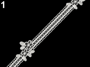 Vzdušná krajka / vsadka šíře 12 mm květy