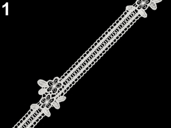 Vzdušná krajka / vsadka šíře 12 mm květy