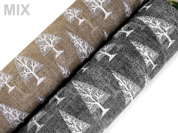 Imitace juty šíře 48 cm zimní stromeček