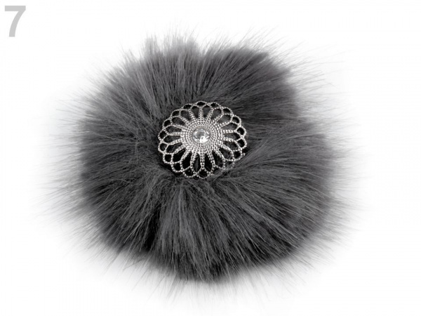 Kožešinová brož na patent na obuv, na oděvy