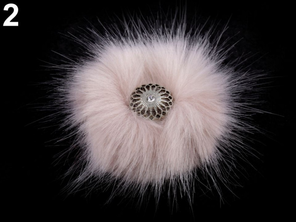 Kožešinová brož s klipem na obuv, na oděvy