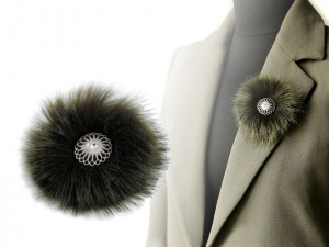 Kožešinová brož na patent na obuv, na oděvy