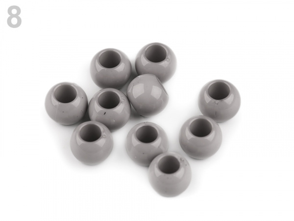 Plastové korálky s velkým průvlekem 9x12 mm