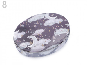 Plechová oválná krabička jednorožec