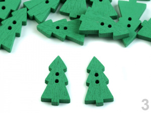 Dřevěný dekorační knoflík stromeček velký