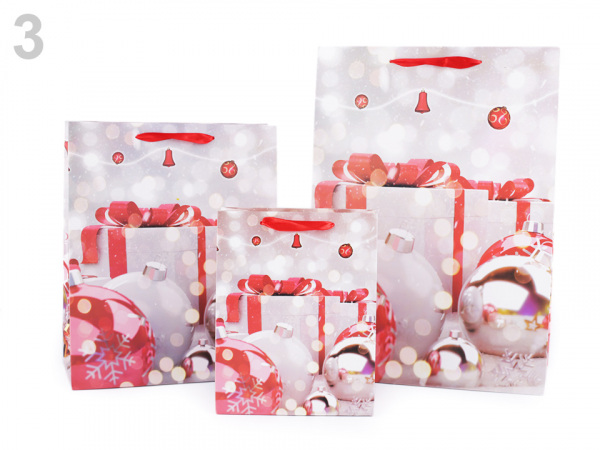 Dárková taška vánoční, sada 3 velikostí
