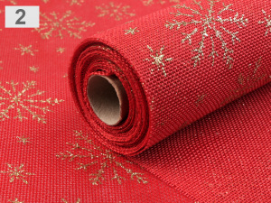 Imitace juty šíře 48 cm vločka s glitry