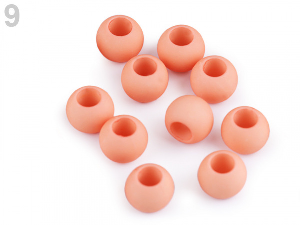 Plastové korálky s velkým průvlekem 9x12 mm