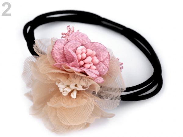 Gumička do vlasů s květy