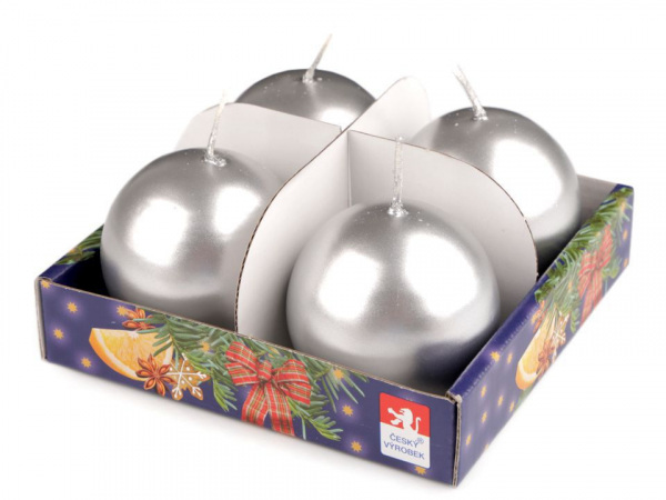 Adventní svíčky metalické koule