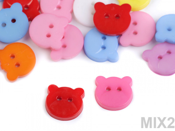 Knoflíky motýl, medvěd, květ, kost, šnek