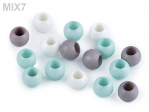 Plastové korálky s velkým průvlekem 9x12 mm